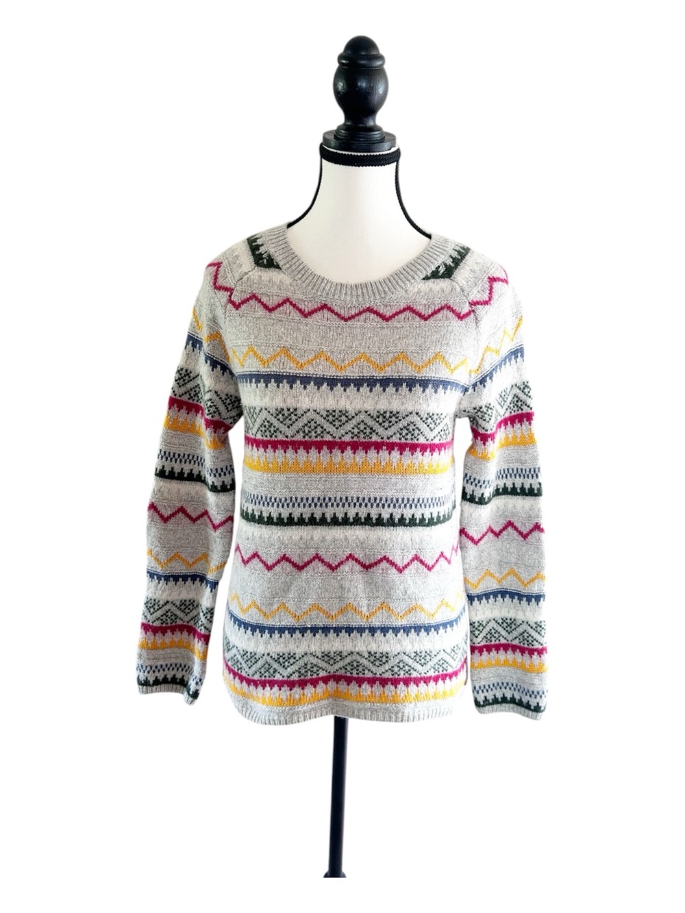 Roots Abstract Crewneck Sweater Wool-Blend Fall Winter X-Small